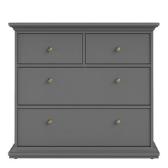 Paris Chest of 4 Drawers in Matt Grey