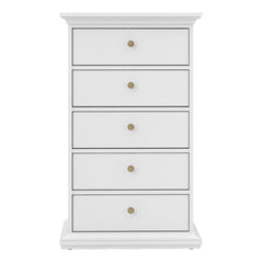 Paris Chest 5 drawers in White