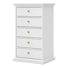 Paris Chest 5 drawers in White