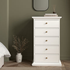 Paris Chest 5 drawers in White