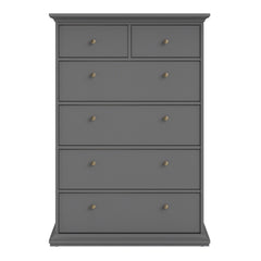 Paris Chest of 6 Drawers in Matt Grey