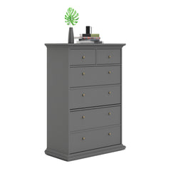 Paris Chest of 6 Drawers in Matt Grey