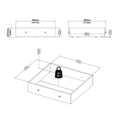 Paris Underbed Storage Trundle Drawer for Single Bed in White