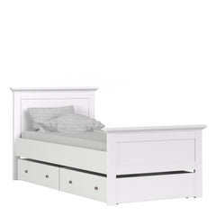 Paris Underbed Storage Trundle Drawer for Single Bed in White