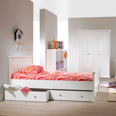 Paris Underbed Storage Trundle Drawer for Single Bed in White