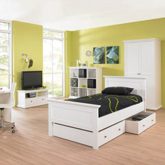 Paris Underbed Storage Trundle Drawer for Single Bed in White