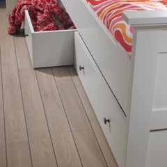 Paris Underbed Storage Trundle Drawer for Single Bed in White