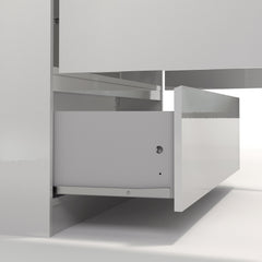 Naia Wardrobe with 2 doors + 1 drawer in White High Gloss