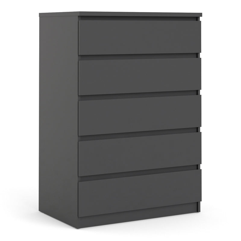 Naia Chest of 5 Drawers in Black Matt