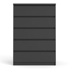 Naia Chest of 5 Drawers in Black Matt