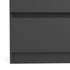 Naia Wide Chest of 6 Drawers (3+3) in Black Matt