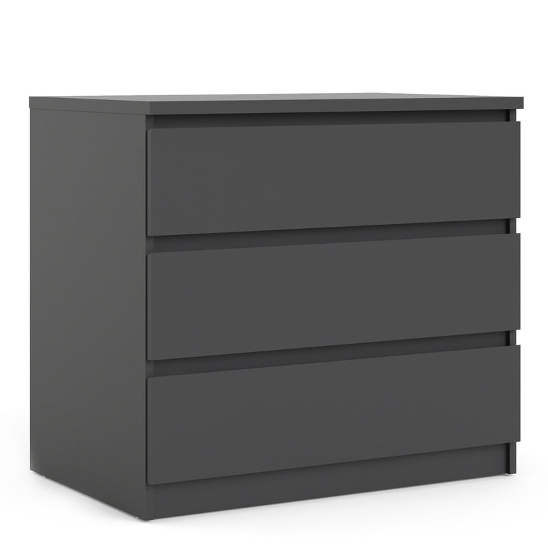 Naia Chest of 3 Drawers in Black Matt