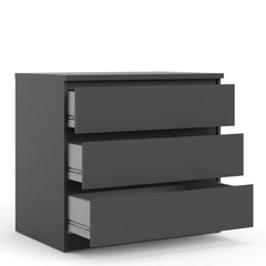 Naia Chest of 3 Drawers in Black Matt