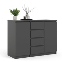 Naia Sideboard - 4 Drawers 2 Doors in Black Matt