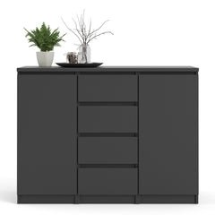 Naia Sideboard - 4 Drawers 2 Doors in Black Matt