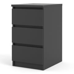 Naia Bedside 3 Drawers in Black Matt