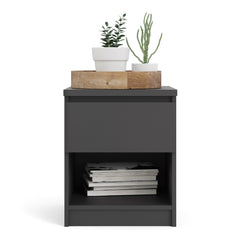 Naia Bedside 1 Drawer 1 Shelf in Black Matt