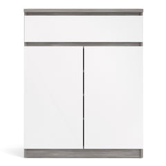 Naia Sideboard 1 Drawer 2 Doors in Concrete and White High Gloss