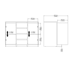 Naia Sideboard  4 Drawers 2 Doors in Jackson Hickory Oak