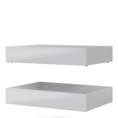 Naia Set of 2 Underbed Trundle Drawers (for Single or Double beds) in White High Gloss