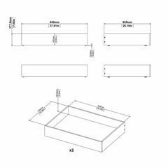 Naia Set of 2 Underbed Trundle Drawers (for Single or Double beds) in White High Gloss