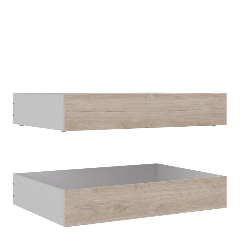 Naia Set of 2 Underbed Trundle Drawers (for Single or Double beds) in Jackson Hickory Oak