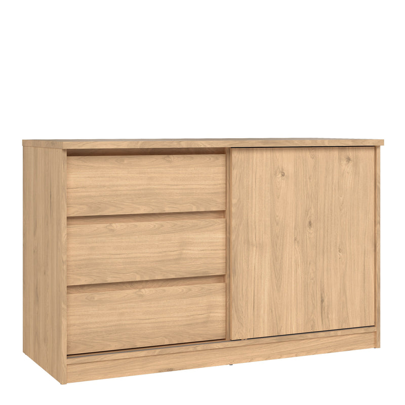 Naia Storage Unit with 1 Sliding Door and 3 Drawers in Jackson Hickory Oak