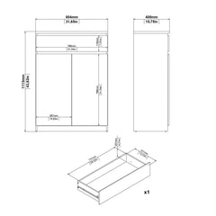 Naia Shoe Cabinet with 2 Doors +1 Drawer