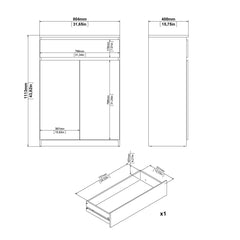 Naia Shoe Cabinet with 2 Doors +1 Drawer