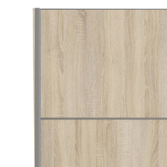 Verona Sliding Wardrobe 120cm in Oak with Oak Doors with 5 Shelves