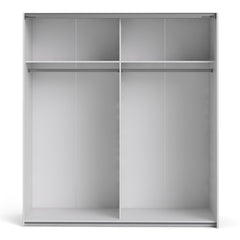 Verona Sliding Wardrobe 180cm in White with Oak Doors with 2 Shelves
