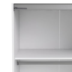 Verona Sliding Wardrobe 180cm in White with White and Oak doors with 5 Shelves