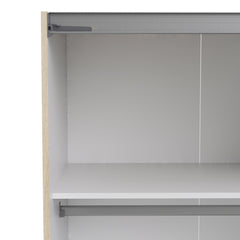 Verona Sliding Wardrobe 180cm in Oak with White and Oak doors with 2 Shelves