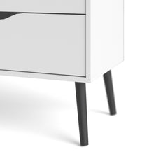 Oslo Chest of 4 Drawers (2+2) in White and Black Matt