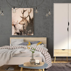 Oslo Euro Single Bed (90 x 200) in White and Oak