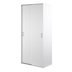 Space Wardrobe with 2 Sliding Doors in White