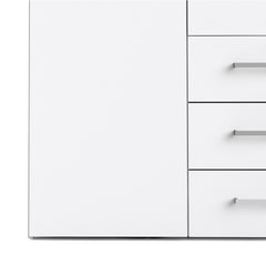 Space Wardrobe - 4 Doors 3 Drawers in White 2000