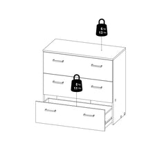 Space Chest of 3 Drawers in White