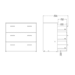 Space Chest of 3 Drawers in Oak