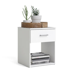 Space Bedside 1 Drawer in White