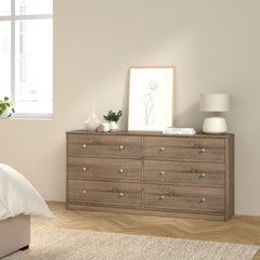 May Chest of 6 Drawers (3+3) in Truffle Oak