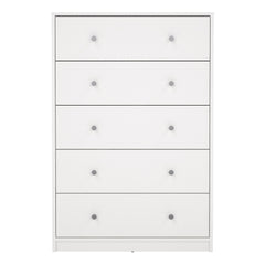 May Chest of 5 Drawers in White