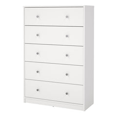 May Chest of 5 Drawers in White