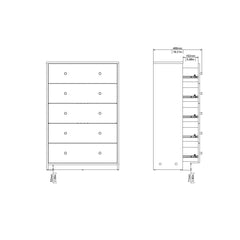 May Chest of 5 Drawers in Truffle Oak