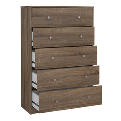 May Chest of 5 Drawers in Truffle Oak