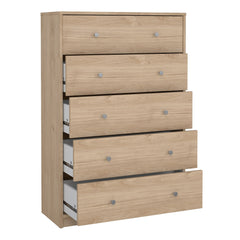 May Chest of 5 Drawers in Jackson Hickory Oak