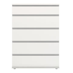 Nova Chest of 5 Drawers in White