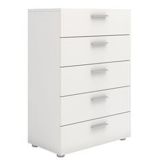 Pepe Chest of 5 Drawers in White