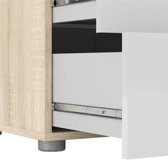 Pepe Wide Chest of 8 Drawers (4+4) in Oak with White High Gloss