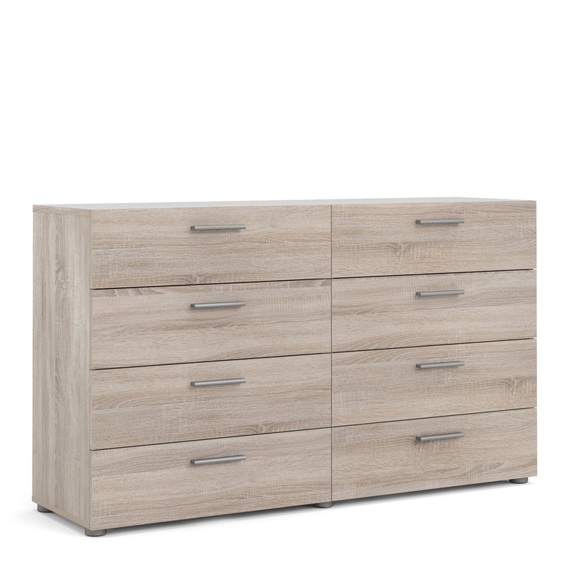 Pepe Wide Chest of 8 Drawers (4+4) in Truffle Oak